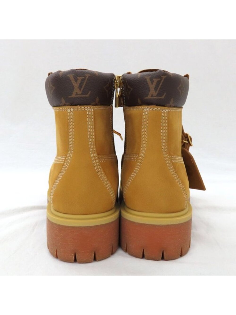 Louis Vuitton Timberland Ankle Boots 1 Ad750 9.5 Monogram Beige Nubuck - Picture 3 of 10